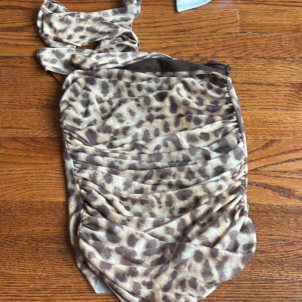Zara Leopard Print Top - Brown and Cream